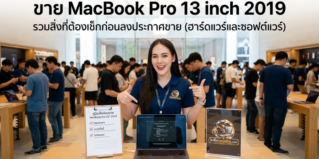 ภาพตรวจสอบรายละเอียดสเปกและฮาร์ดแวร์ MacBook Pro 13 inch 2019 ก่อนส่งประเมินราคาขาย